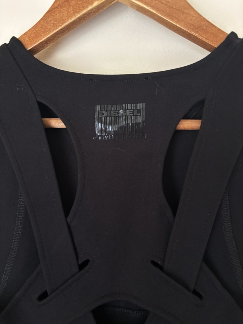 DIESEL Black Ponte Knit Sleeveless Shift Dress XS Edgy Minimalist - Picture 7 of 9